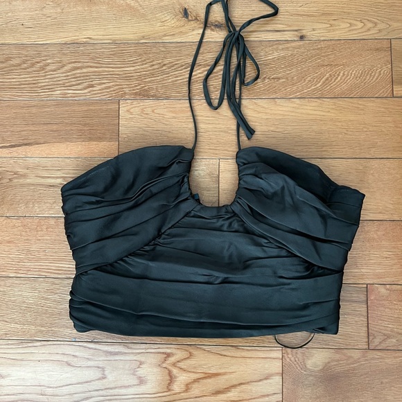 Zara satin effect draped halter - Picture 3 of 7